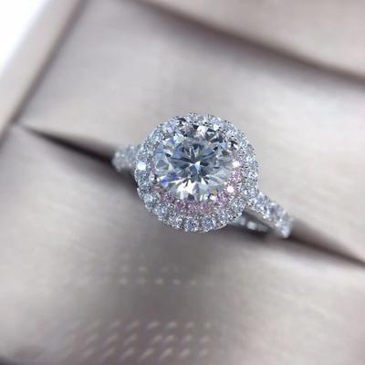 100 %18k Gold Ring For Women Natural Aaa Moissanite Jewelry Gemstone Anillos De Bizuteria Tension Setting With Diamond Rings Box