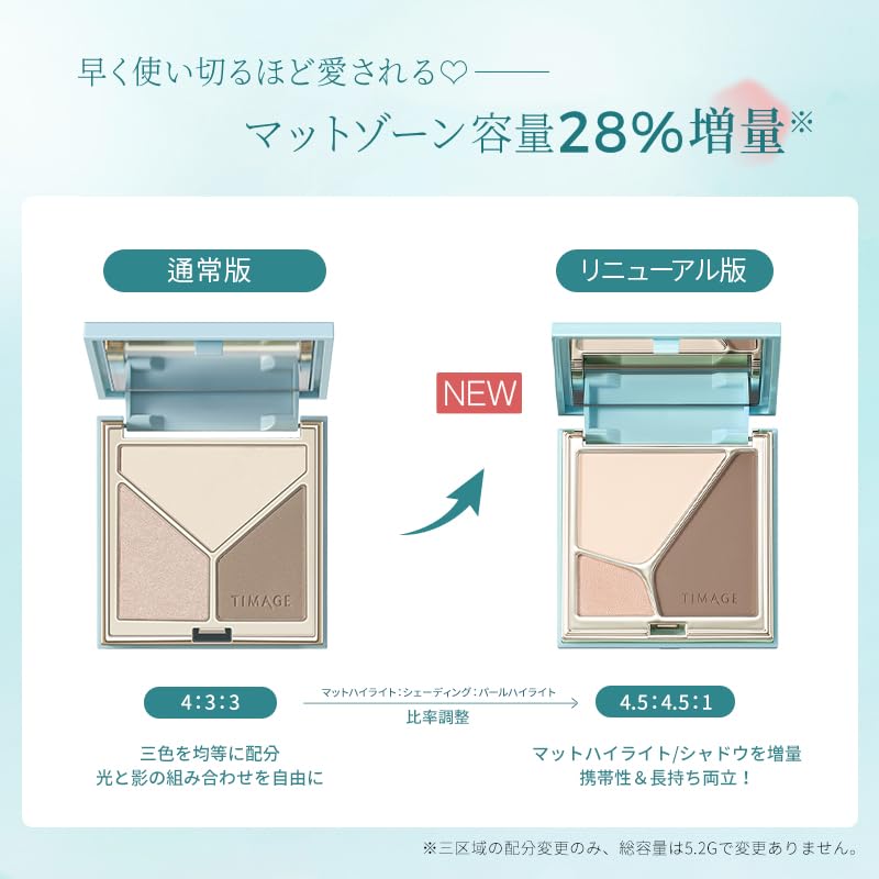TIMAGE Bronzer Highlight Shading Mini Compact and Matte Nose and Create a 3D Contour with This Palette Renewal and 2 Ideal for Skin & Palette,