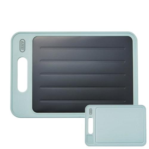 Toffy Cutting Board with Thawing Plate, K-KU24, Speed ??Thawing, 2-Way Cutting Board, Frozen Food Removal, Bento Box, with Condiment Grater, Antibacte