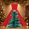 Women's Sexy Off-Shoulder Vintage Christmas Print Dress for Holiday Party