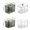 Transparent Storage Container with Multiple Sections and Sealed Lid Plastic Compartmented Cosmetics Organiser