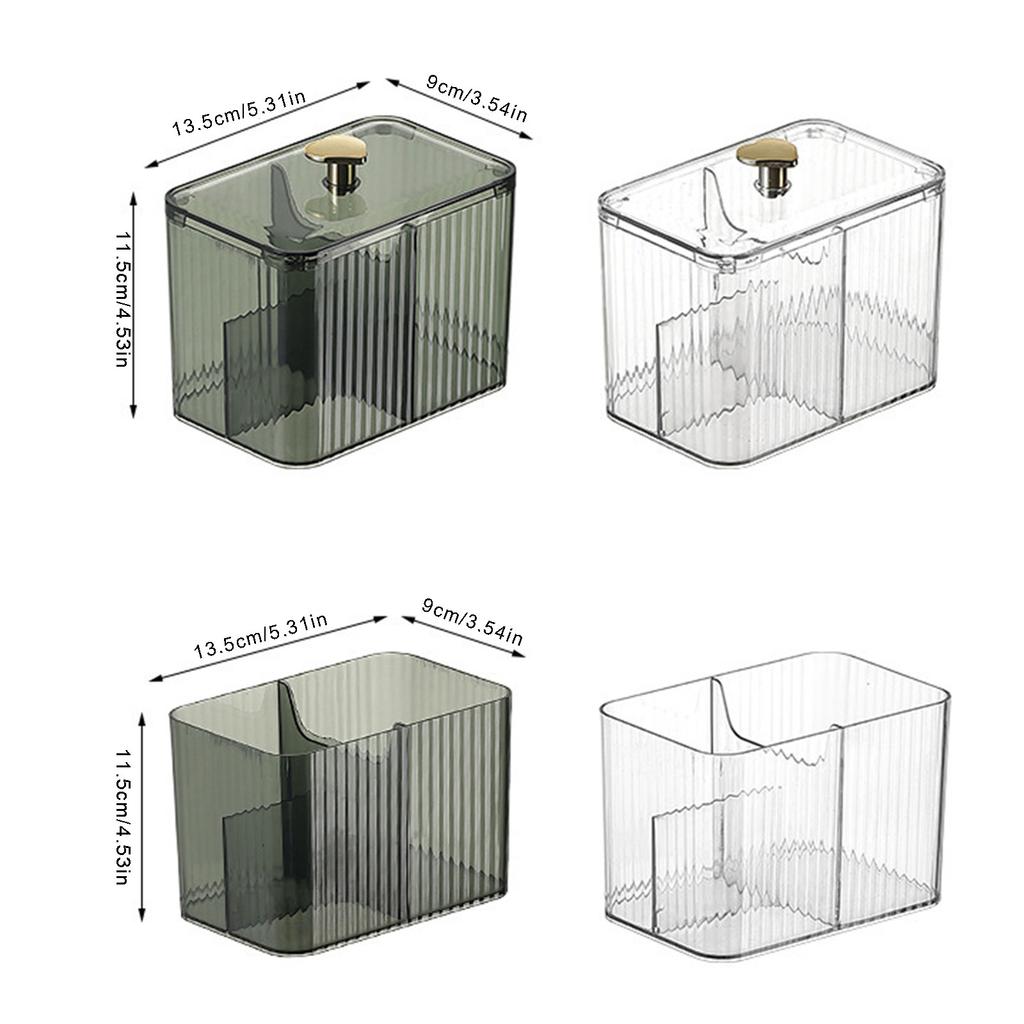 Transparent Storage Container with Multiple Sections and Sealed Lid Plastic Compartmented Cosmetics Organiser
