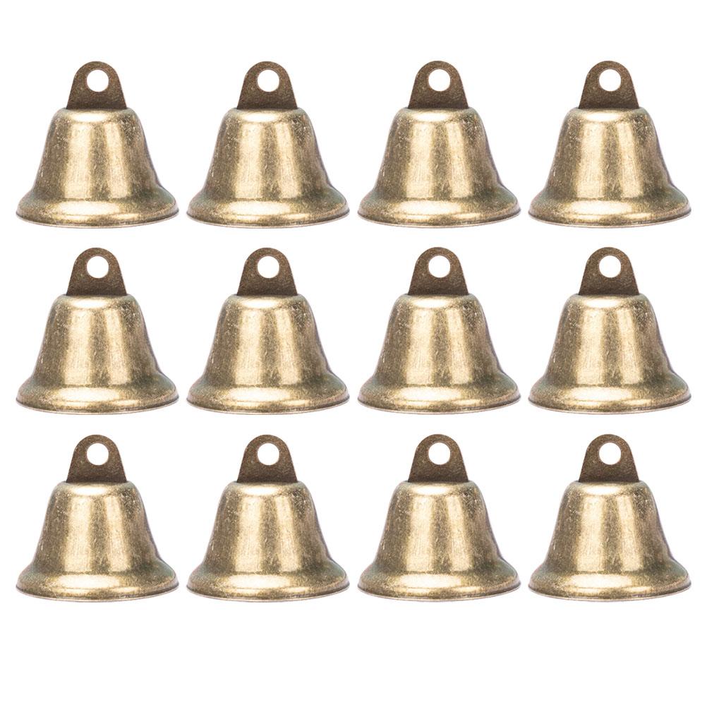 

20 Pcs The Bell Iron Ornament Christmas Bells Decor DIY Accessory Party Decorations Wrought 3.8x3.5cm бронзовый