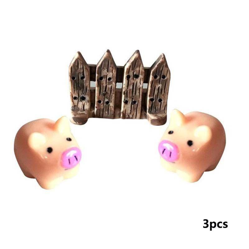 Adorable Cow Pig Dog Resin Ornaments For Miniature Garden And Home Decor