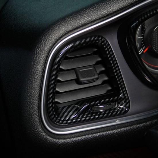 4pcs Carbon Fiber Air Vent Cover AC Outlet Trim Kit for Dodge Challenger 2015-23