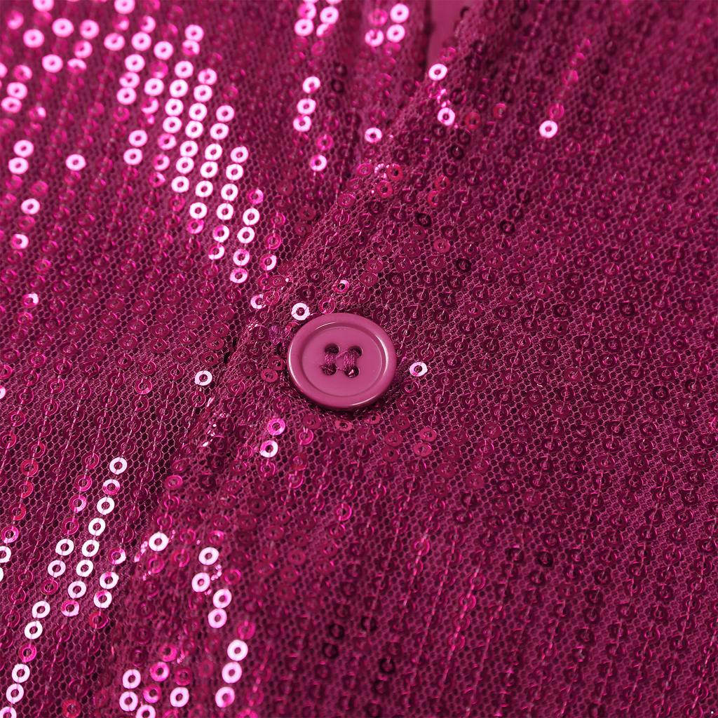 Glanzend Pailletten Feestvest Unisex M-4XL: Modieus Geknoopte Taillecoat voor Dansen, Muziekfestivals & Nachtclubkleding