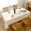 Luxury Embroidered Cotton-Linen Tablecloth with Tassels - Waterproof & Heat-Resistant