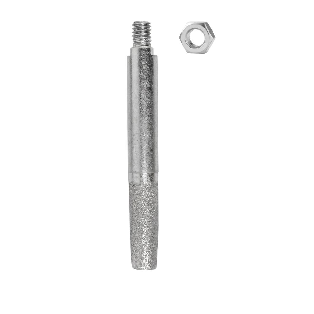 Grinding Head Replacement Tool for Chain Grinder Accessories Durable Metal Shaft with Threaded End and Hex Nut for Secure Attachment