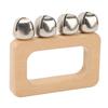 Dance Hand Bell Wooden Rectangle Handle Metal Jingle Bells Portable Percussion for Performance