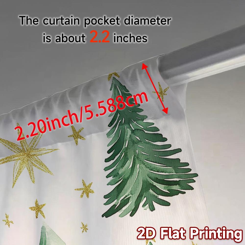 2pcs,Curtains Christmas Tree Snow Stars (3) Fashionable Modern Curtains Durable Polyester Curtains Home Decor Use for Bedroom,