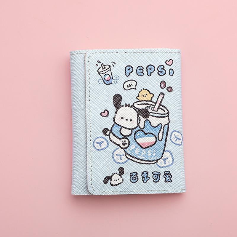 New cute cartoon change bag men's and women's zipper short multi-card wallet card bag