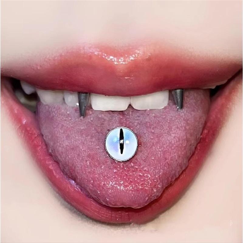 Ins Sweet Cool Cute Tongue Stud Glue Gradual Change Magic Eye Tongue Rings Helix Piercing for Hot Girl Piercing Jewelry