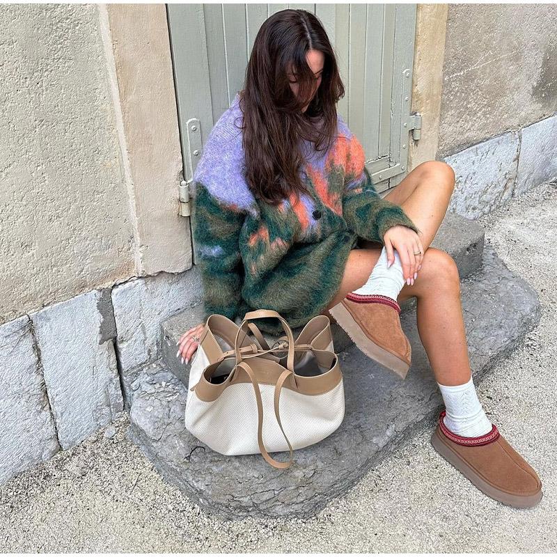 Landscape Paint Tie Dyed Women's Cardigan Sweater Fashion V-neck Single Breasted Female Sweaters 2024 Autumn Chic Lady Outwear