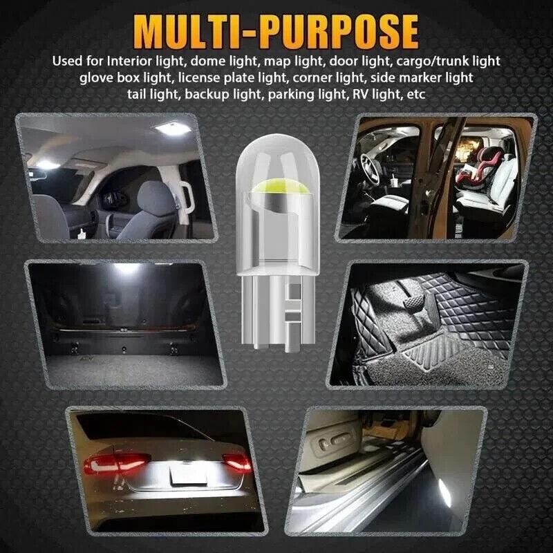 W5W Led T10 Car Light Cob Clear 6000K Auto Automobiles Motor License Plate Lamp Dome Light Reading Drl Bulb Style 12V