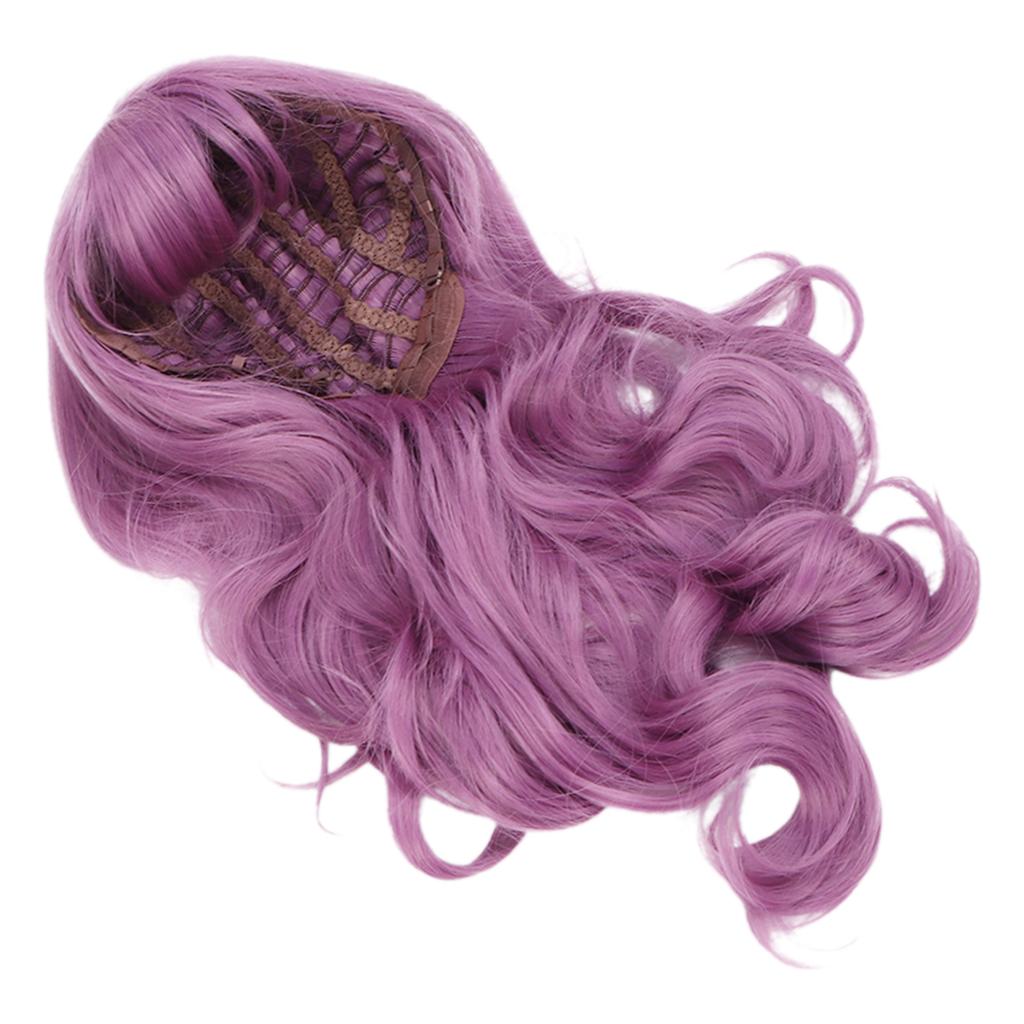 Long Wavy Wig High Temperature Fiber Purple Curly Fluffy Hair Wigs Cosplay Party Wigs for Women