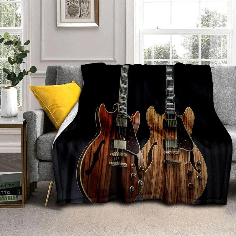 HD Classical Guitar Electric Guitar Blanket,Soft Throw Blanket for Home Bedroom Bed Sofa Picnic Travel Office Cover Blanket Kids