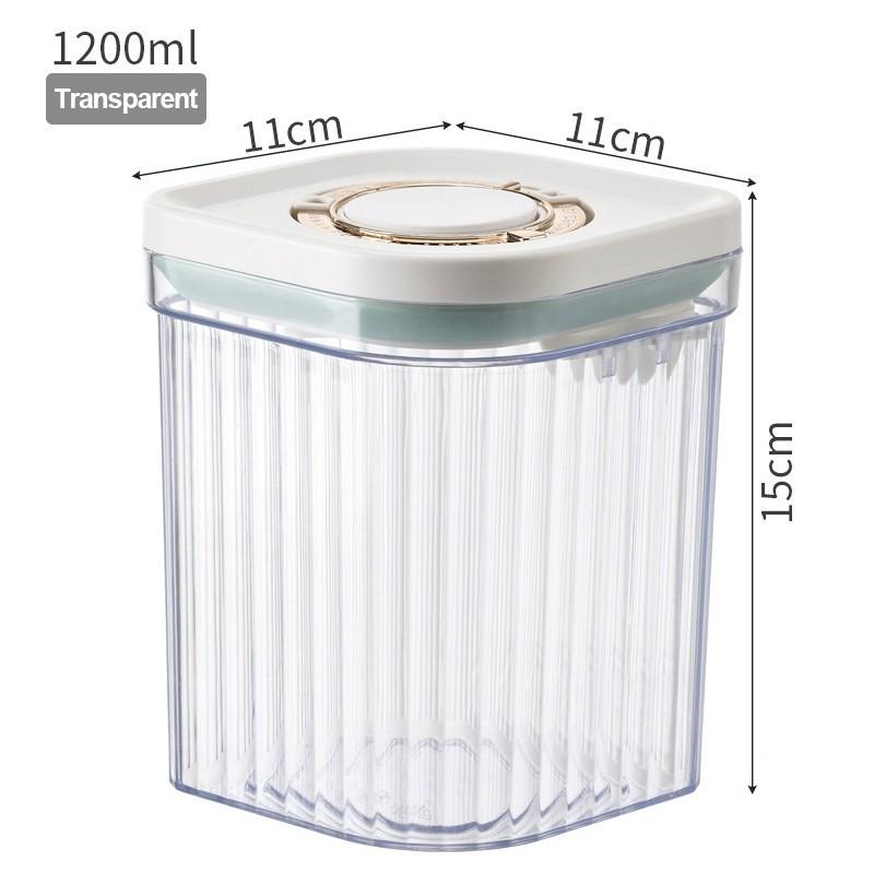 

1200 мл Герметична банка Контейнер для зберігання харчових продуктів Прозорий пластиковий кухонний органайзер 1200ml
