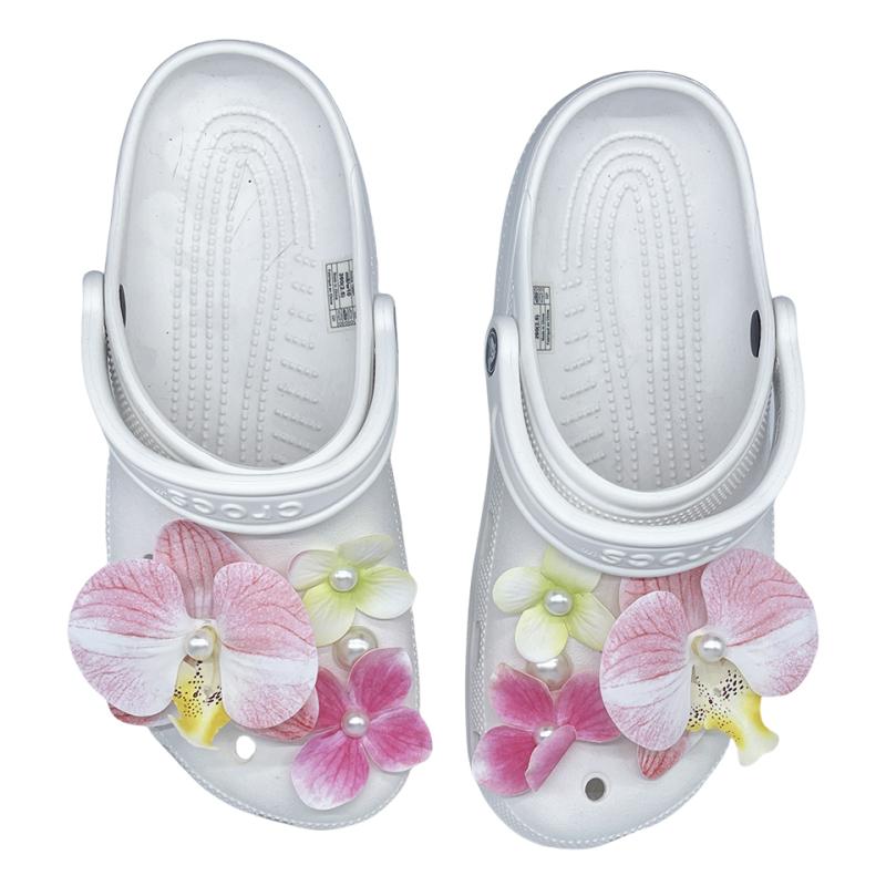 Crocs Classic clog EIGHT% Phalaenopsis Elegant Fresh Trendy Comfortable Gift Bag Edition Unisex White