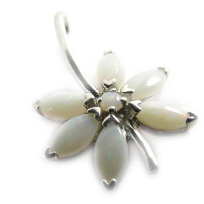 [G8680] - Silver Pendant 'Opal Goddess' Silver White (rhodium-plated) - 15x22 Mm