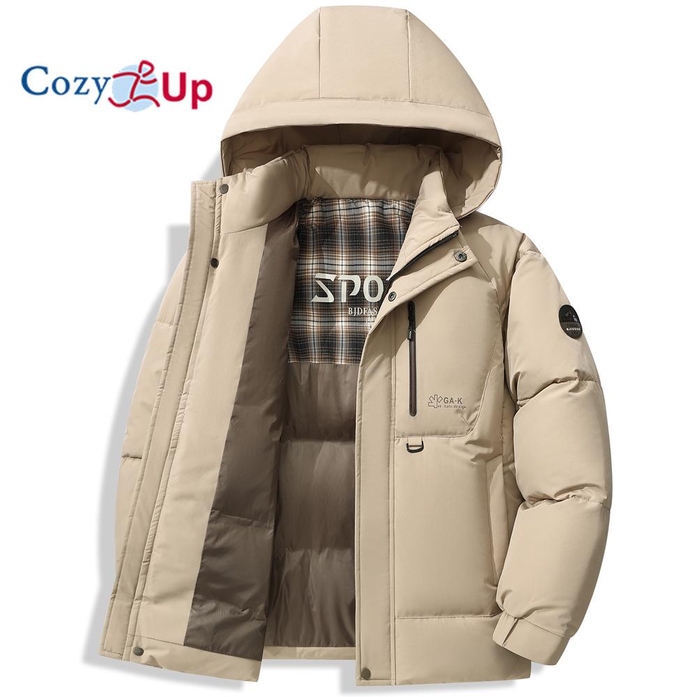 Men's Lightweight Puffer Jackets Detachable Hood Water-Resistant Casual Winter Coat Hooded Insulated for Travel Ski