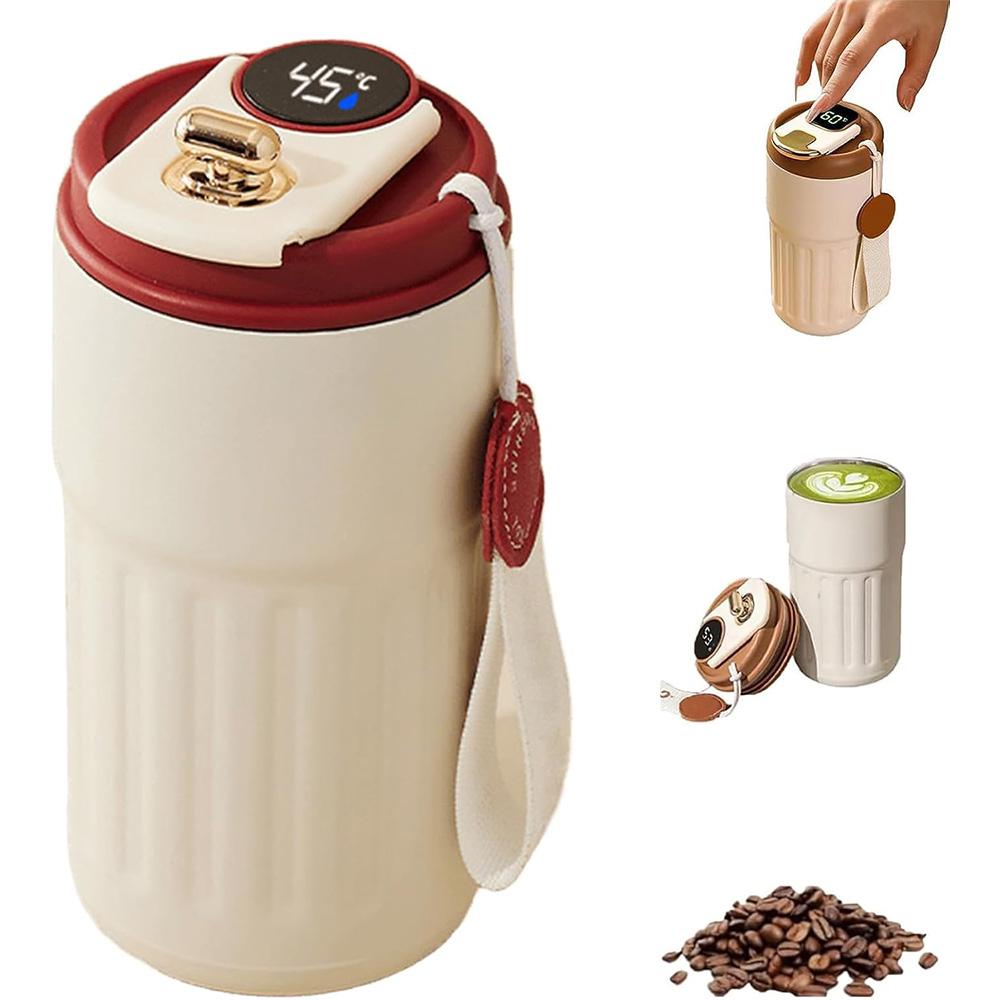 

Кофейная чашка с дисплеем температуры, светодиодный дисплей температуры, кофейная кружка из нержавеющей стали, термос, интеллектуальная кофейная чашка с крышкой