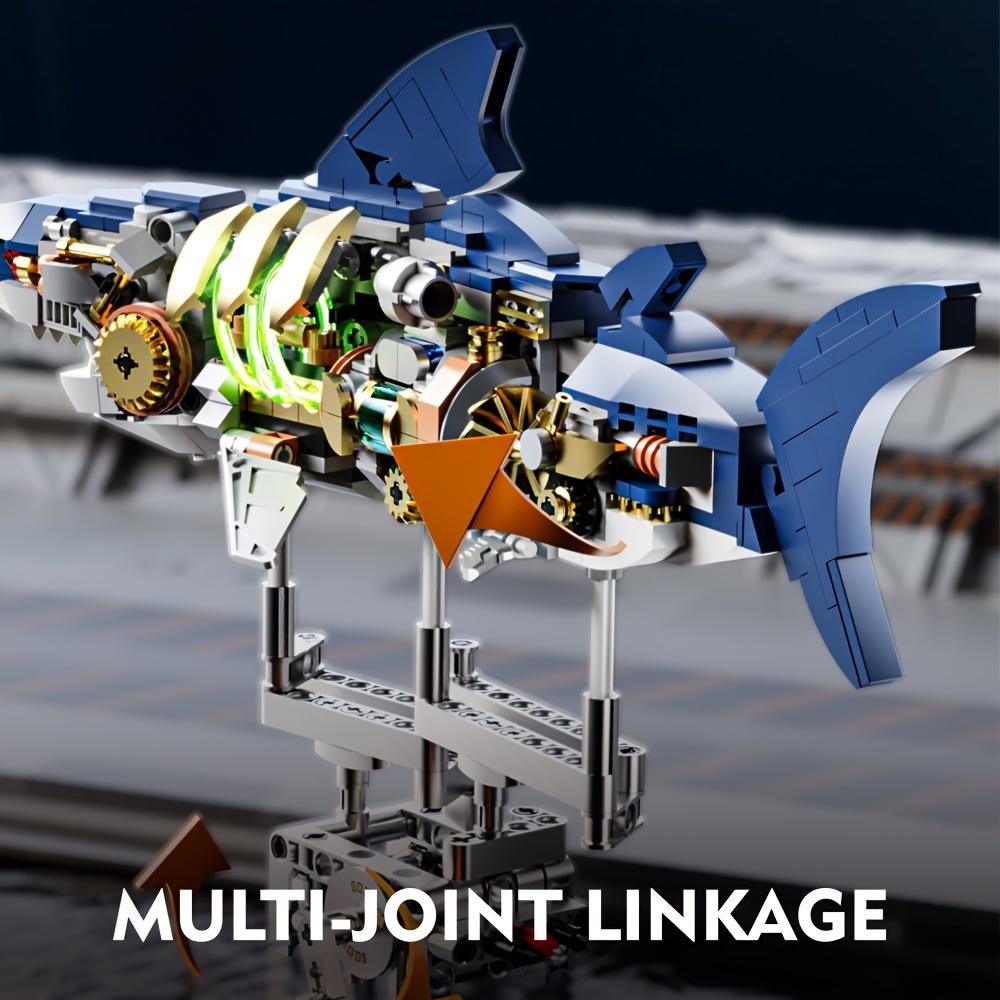 Shark Sea Creatures Building Set, Marine Animal Building Blocks Toys With Display Stand And Light, STEM Toys For Crossing Sea Lovers, 687 Pieces