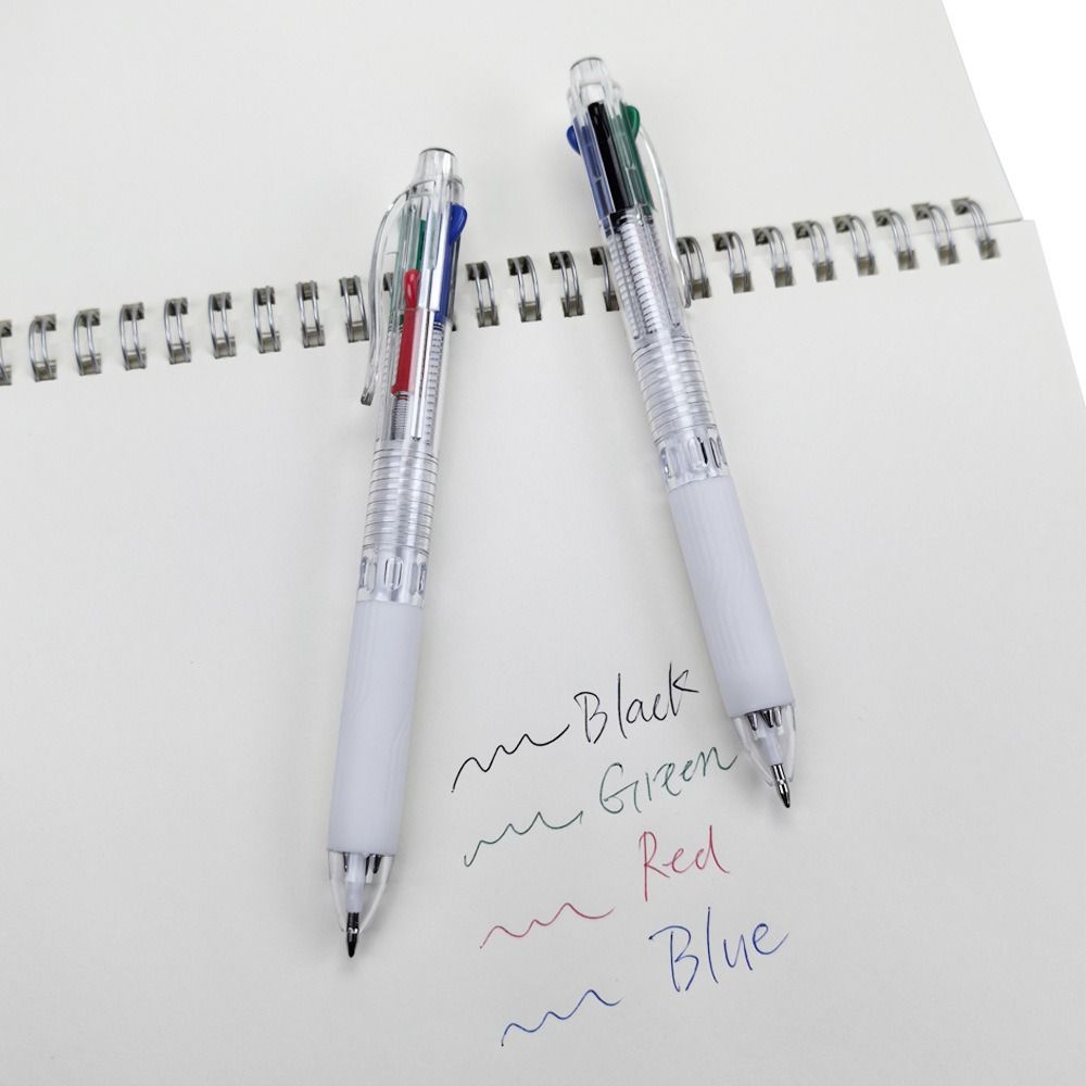 Four-color Ballpoint Pen Transparent Rod Multi-color Writing Pen New Gel Pen  School Office