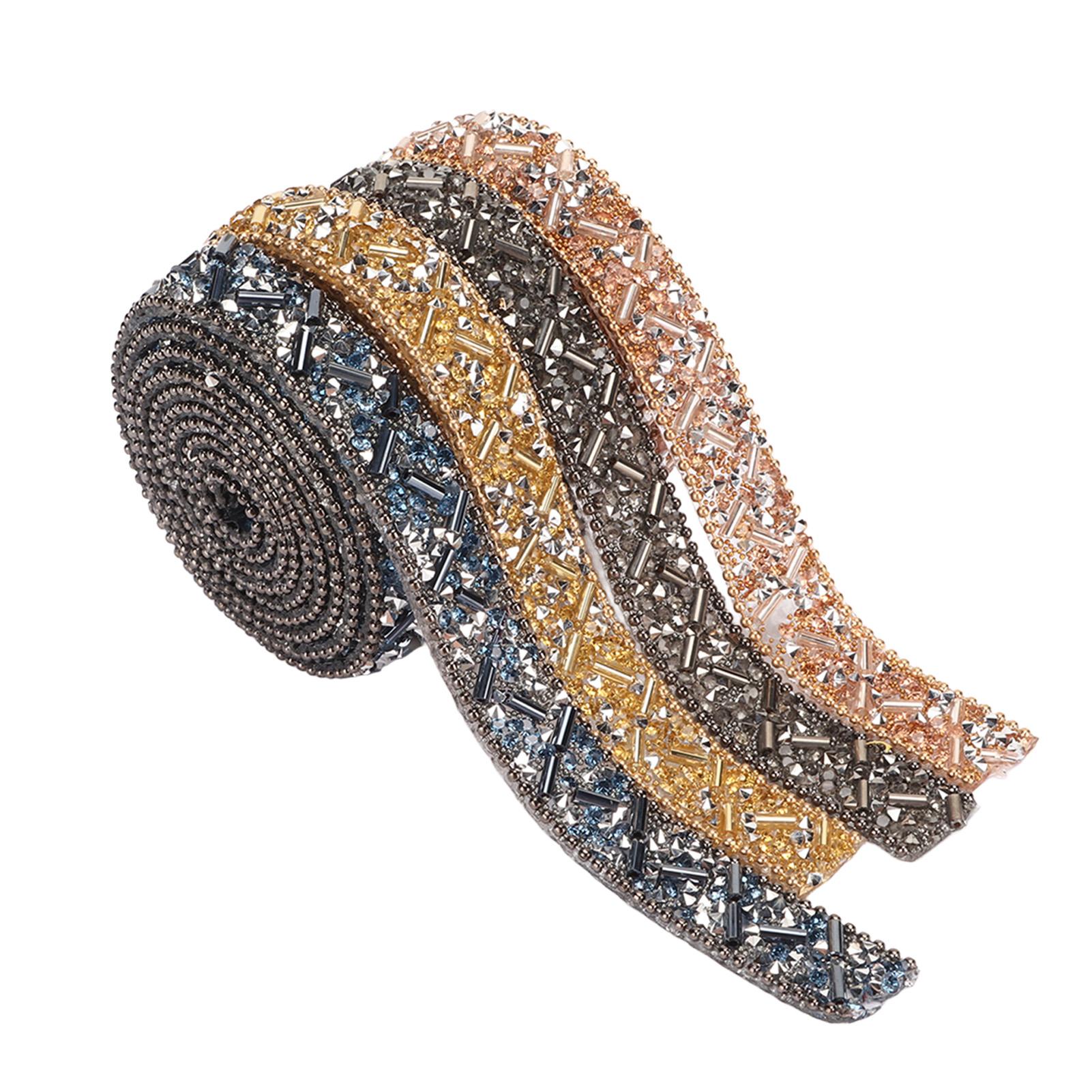 

4 шт. Хрустальная лента со стразами, самоклеящаяся, отрезная, блестящая отделка лентой со стразами для одежды, скрапбуков