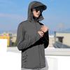 Herren Sommer Sonnenschutzmantel Mit Kapuze Dünn Atmungsaktiv Tasche UV-Schutz Einfarbig Langarm Sonnenschutzkleidung Radsportbekleidung