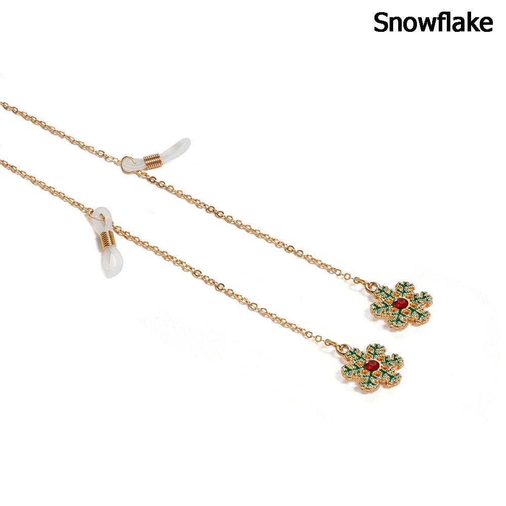 

Новая Мода Рождественские Металлические Цепочки для Очков Ремешок для Очков Цепочка для Солнцезащитных Очков Подвеска-Шарм Snowflake