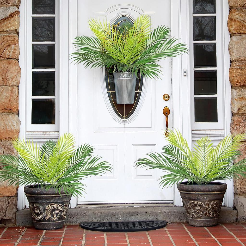Artificial Palm Plants,Faux Plastic Palm Leaves Decor for Outdoor Indoor Garden,DIY Party Wedding Decoration Planter Filler