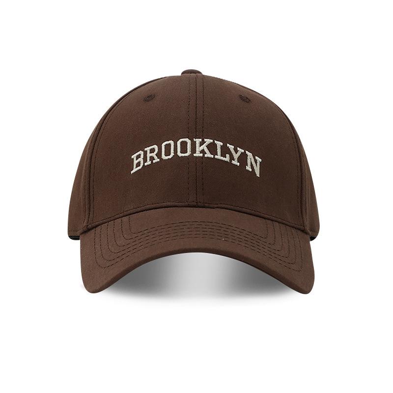 

Large brim cap Deepened hardtop baseball cap Female alphabet embroidered coed wide brim cap Adjustable кофейный