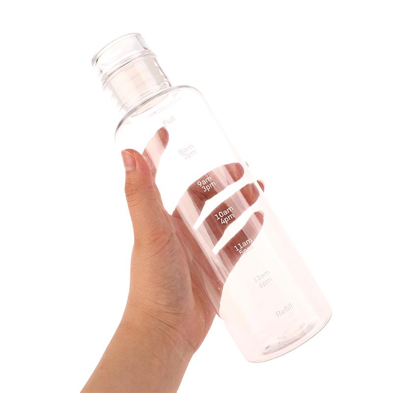 Transparent With Time Scale Water Bottle Large Capacity Leakproof Drink Bottle Drop-Resistant Drink Cup For Sport Travel