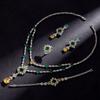 Dress Set Chain Heavy Industry Design Necklace Earrings Set Gorgeous Double-layer Color Zircon Jewelry Set