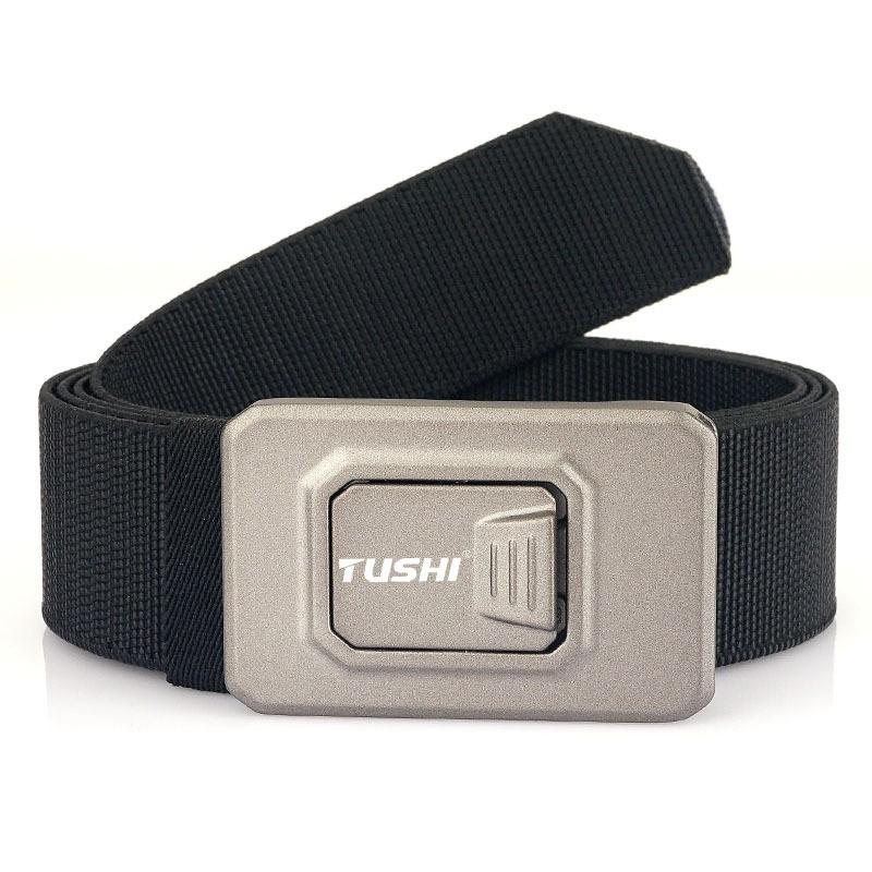 

Quick-release Aluminum Alloy Bayonet Buckle Nylon Elastic Waist Belt Tooling Outdoor Training 120cm