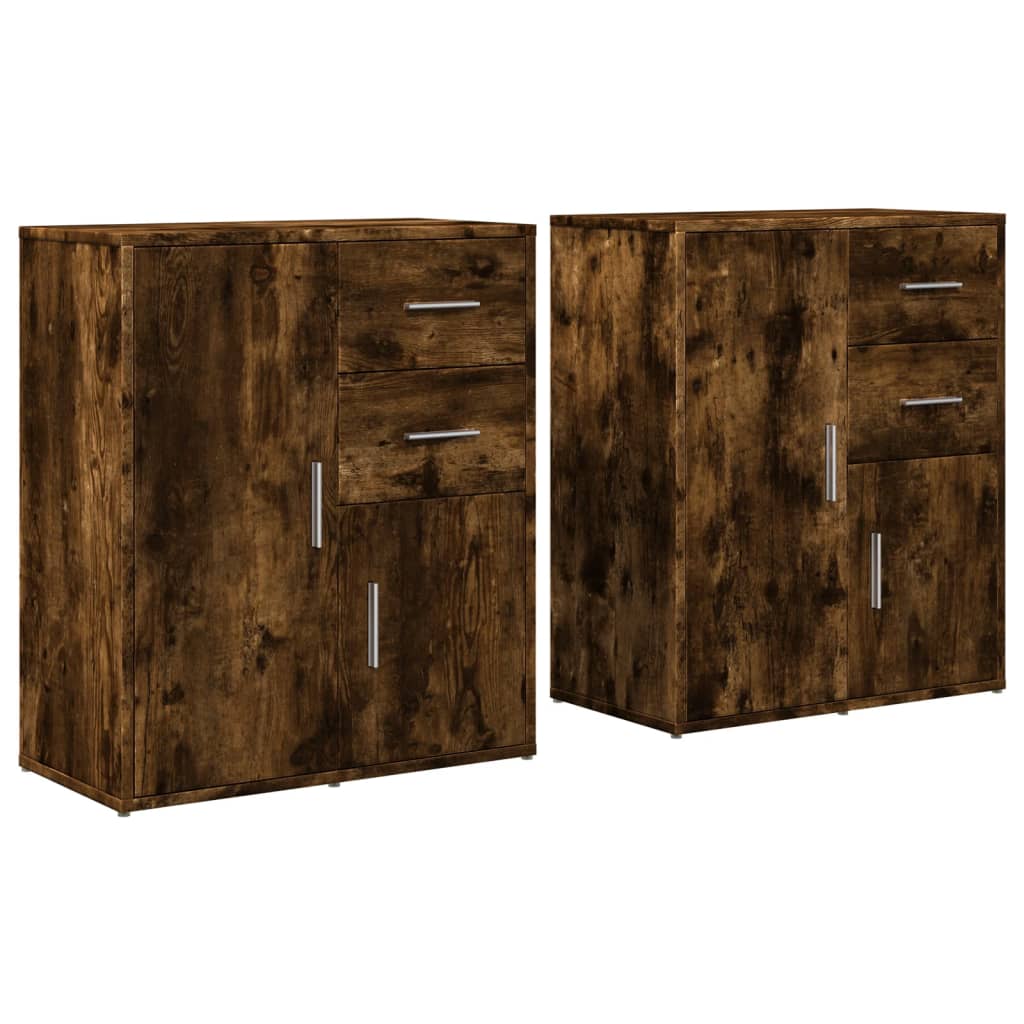 Sideboards 2 Pcs Smoked Oak 60 X 31 X 70 Cm Particleboard