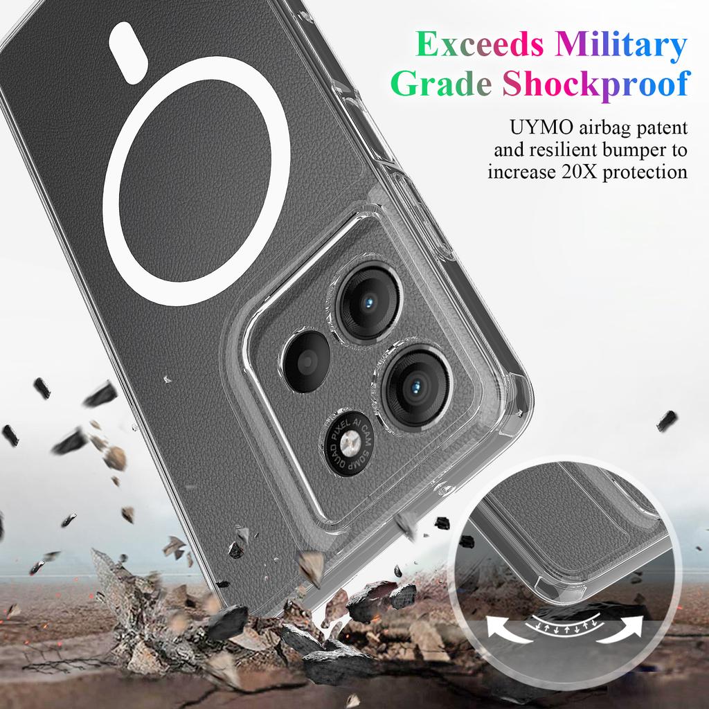 Pro Motorola Moto G15 Power 4G/Motorola Moto G15 4G Průhledný kryt na telefon Kompatibilní s MagSafe TPU+Akrylový zadní kryt