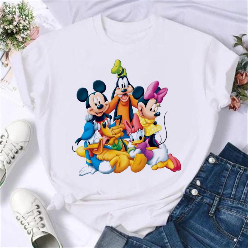 2025 New Popular Kawaii Disney T-shirt Cartoon Women Disney T-shirt Fun Top Fashion Women's T-shirt