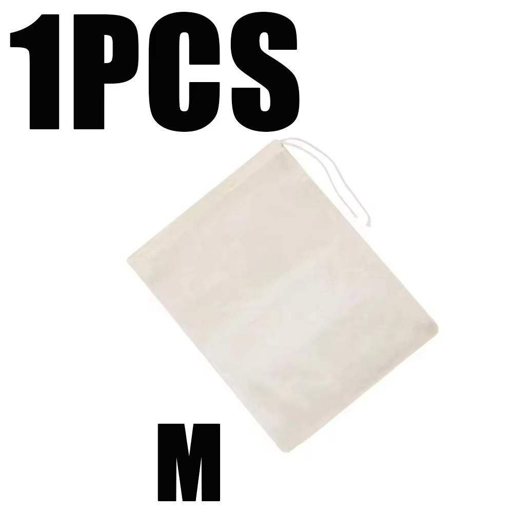 1/3pcs Reusable Cotton Food Filter Bag Drawstring Type Medicine Herbal Spice Strainer Soup Mesh Filter Kitchen Food Filter Bags