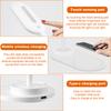 AD23-Dimmable LED Desk Lamp With Wireless Charger, Wireless Charging Desk Light Flexible Rotation Press Control Night Light