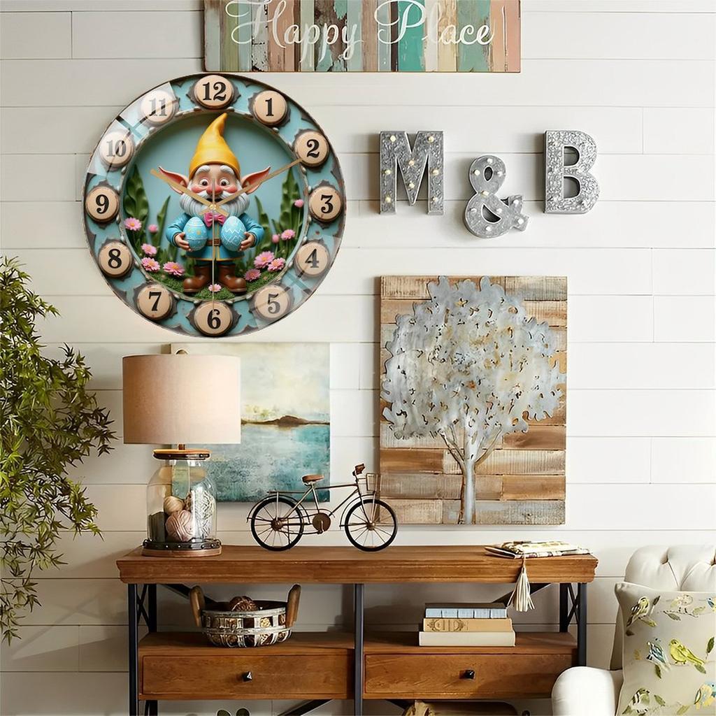 12 Inch Round Wall Clock with Distinctive Skeleton or Openwork Hands