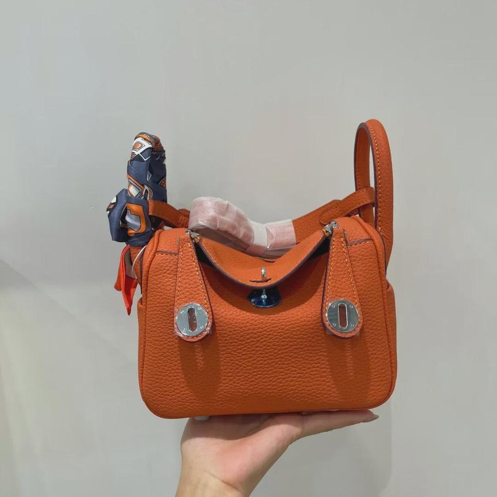 Bags 2024: New Women's Genuine Leather Lindy One-Shoulder Handbag & Crossbody Pillow Bag