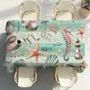 Vintage Seahorse Table Cloth Party Decor Dining Room Home Kitchen Patios Waterproof Stain-Proof Table Cloth