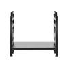 Indoor Firewood Rack, 45cm Curved Log Holder with Canvas Carrier, 18kg Weight Capacity Wood Storage Stand, Powder-Coated Steel Firewood Holder, Heavy
