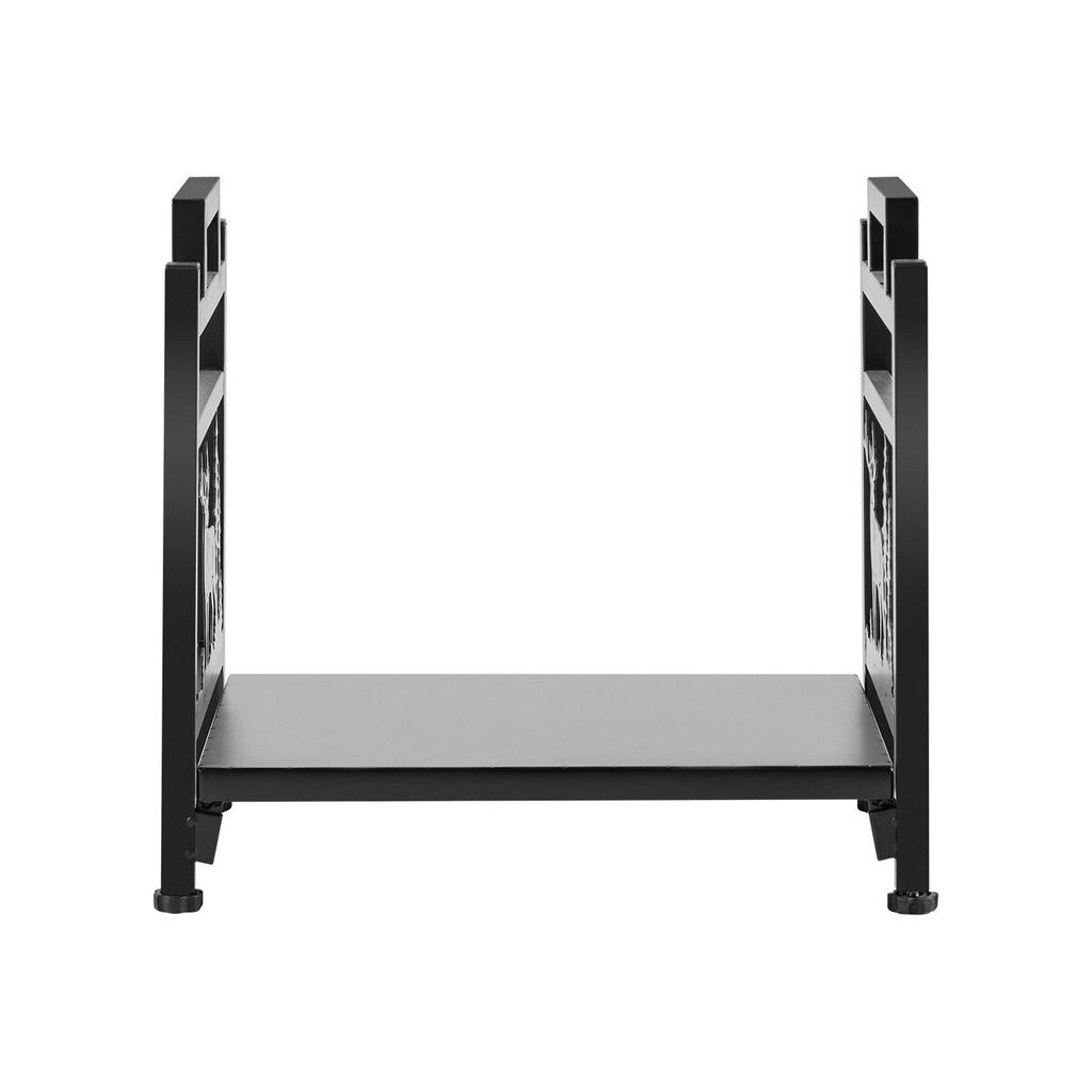 Indoor Firewood Rack, 45cm Curved Log Holder with Canvas Carrier, 18kg Weight Capacity Wood Storage Stand, Powder-Coated Steel Firewood Holder, Heavy