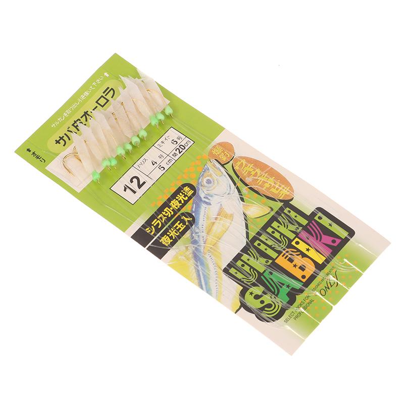 10 Stück/Packung Weißer Fischhaut Bionischer Vorfachhaken Apollo Uki Uki Sabiki Weiße Fischhaut Fisch Angelhaken Angelhaken Angelwerkzeug