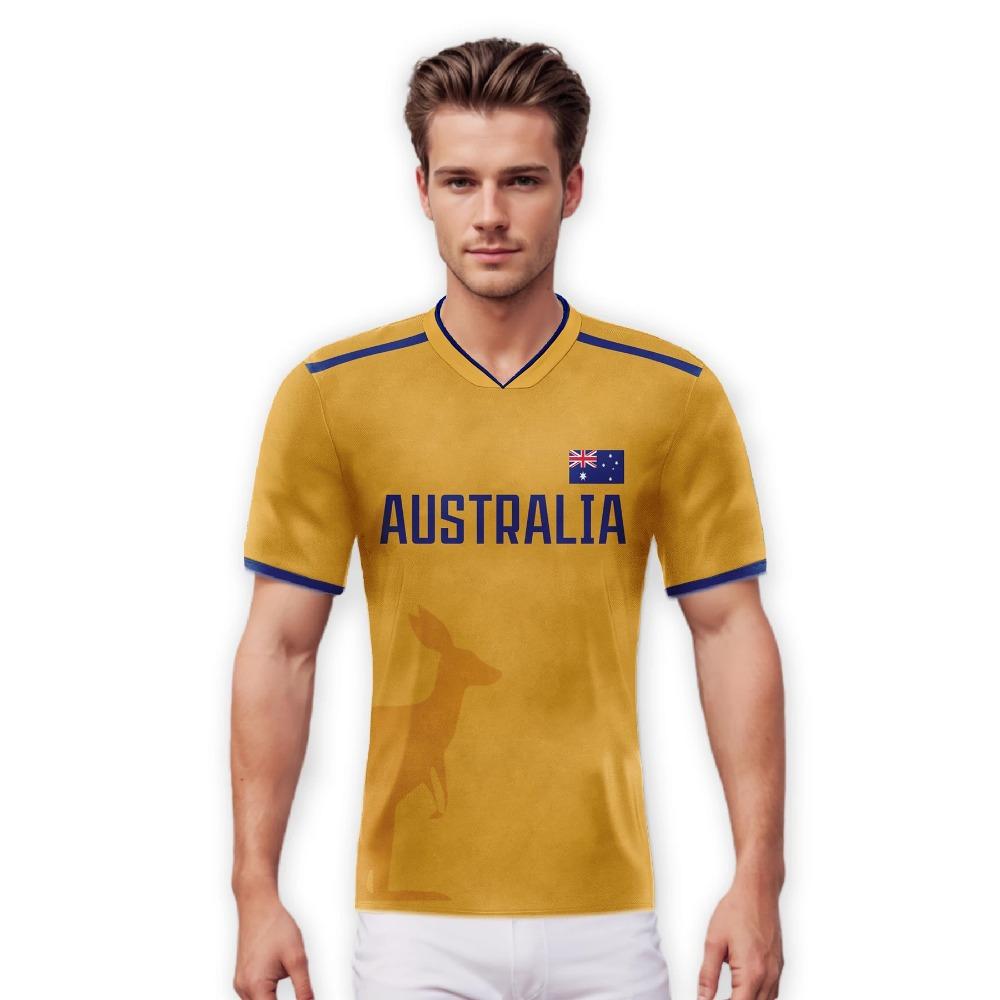 Maglie da Calcio Australia Personalizzate per Uomo con Nome Numero Personalizzato Maglietta da Calcio Maglia da Allenamento per Donne Bambini