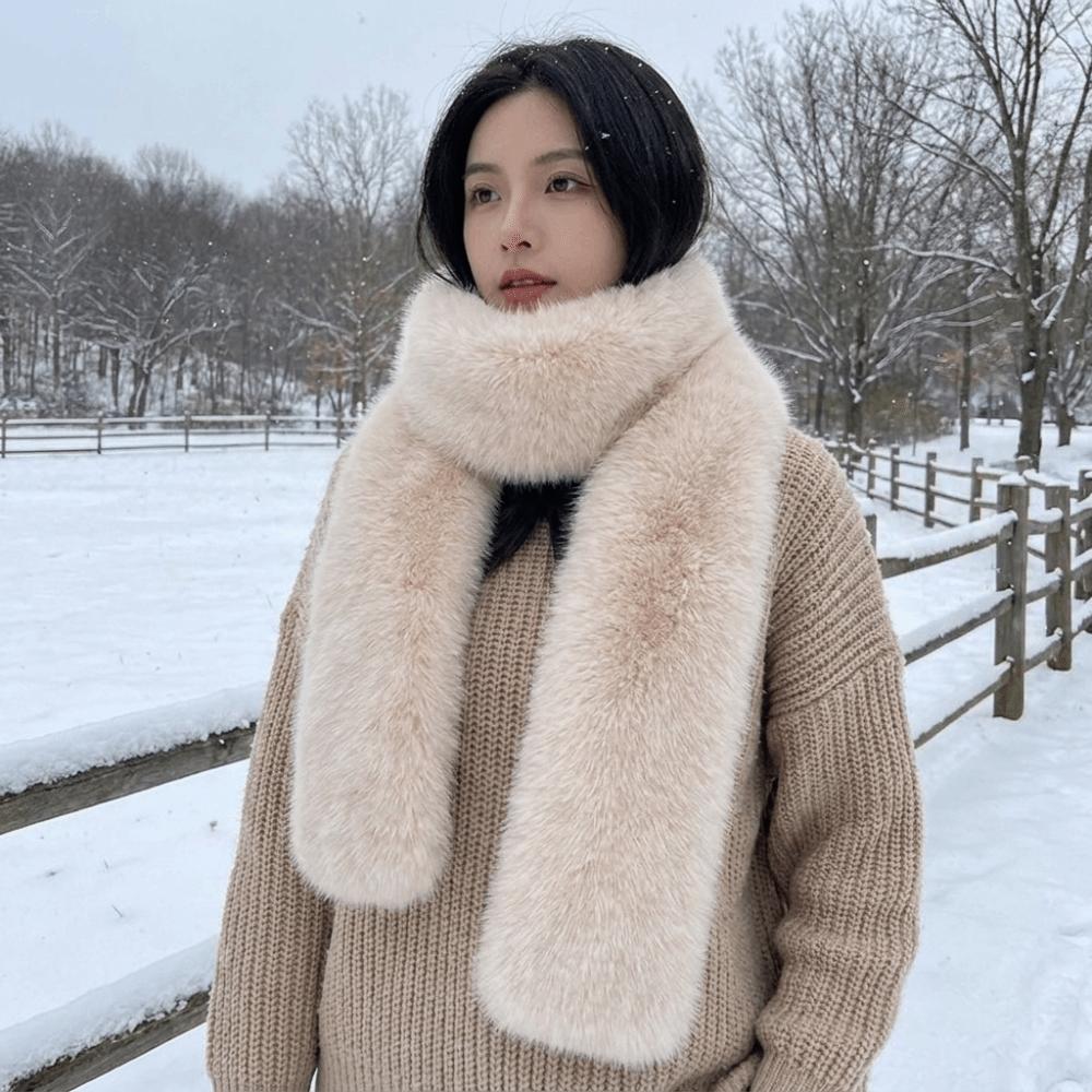 Thick Imitation Mink Fur Scarf Long Fluffy Long Scarf Fashion Plush Neck Warmer Party