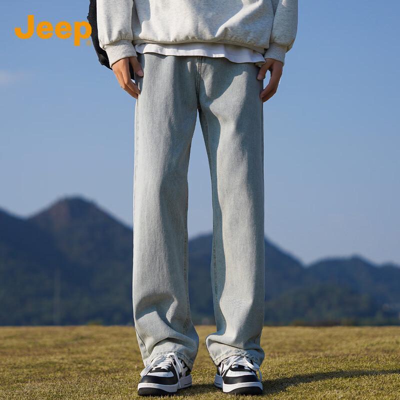 Jeep Men's Autumn/Winter Loose Straight-Leg Jeans