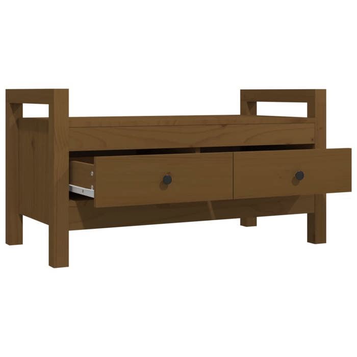 821787 vidaXL Banc d'entrée Marron miel 80x40x43 cm Bois de pin massif